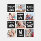 メモリアルフォトコラージュ引用文 フリースブランケット (正面)