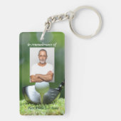 メモリアルフォトゴルファーのゴルフコースゴルフ キーホルダー (裏面)