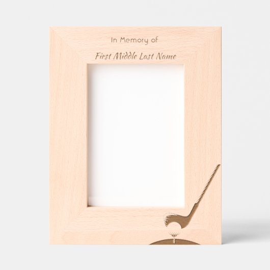 メモリアルフォトゴルファーのゴルフコースゴルフ レーザー彫刻フレーム (正面)