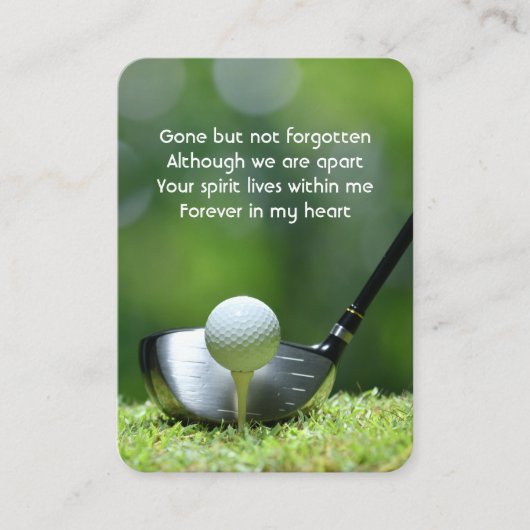 メモリアルフォトゴルファーのゴルフコースゴルフ 名刺 (正面)