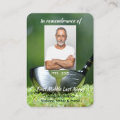 メモリアルフォトゴルファーのゴルフコースゴルフ 名刺 (裏面)