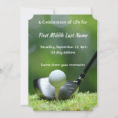 メモリアルフォトゴルファーのゴルフコースゴルフ 招待状 (正面)