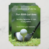 メモリアルフォトゴルファーのゴルフコースゴルフ 招待状 (正面/裏面)