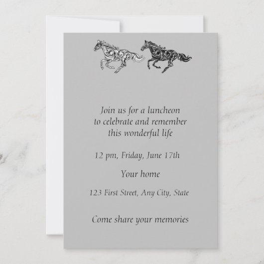 メモリアルフォトサービスグラフィックアートウマ 招待状 (正面)