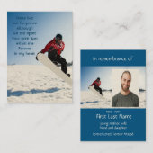 メモリアルフォトスノーボードスノーボーダー 名刺 (正面/裏面)