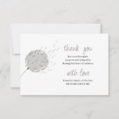 メモリアルフォトダンデリオンパフシンプル葬儀 サンキューカード (正面)