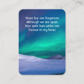 メモリアルフォトノーザンライツオーロラボレリス 名刺 (正面)