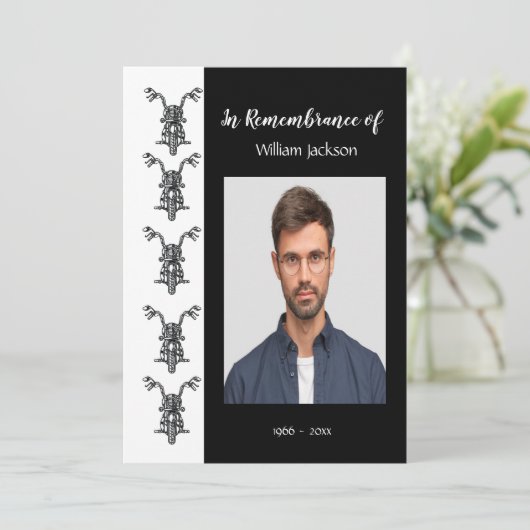 メモリアルフォトバイクバイクもしくは自転車に乗る人サイクリング招待状 招待状 (スタンド正面)