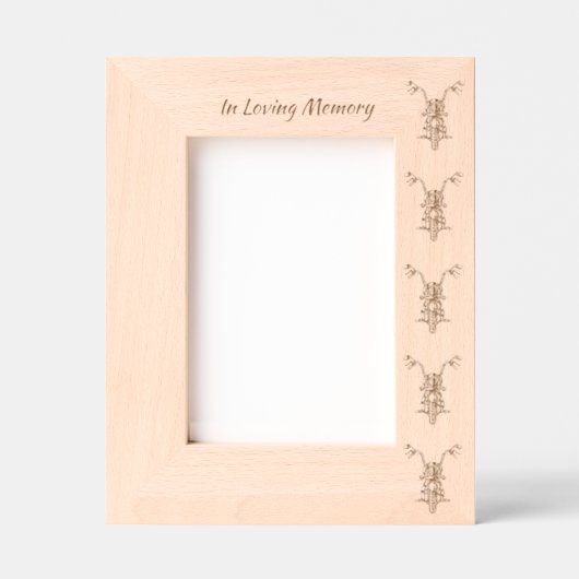 メモリアルフォトバイクバイクもしくは自転車に乗る人 レーザー彫刻フレーム (正面)