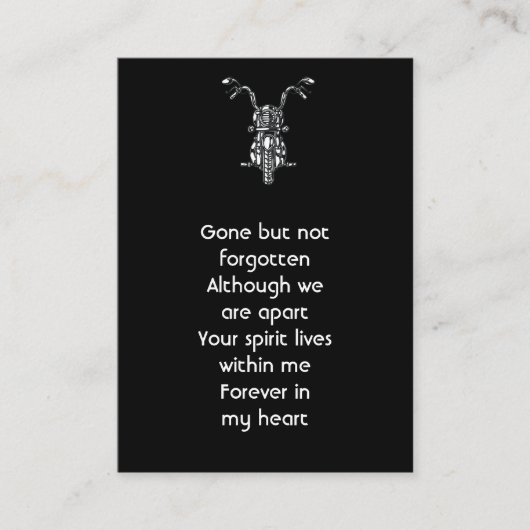 メモリアルフォトバイクバイクもしくは自転車に乗る人 名刺 (正面)