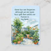 メモリアルフォトバルコニーガーデンガーデナー 名刺 (正面)