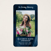 メモリアルフォトブルーマーブル葬儀祈りの言葉カード (正面)