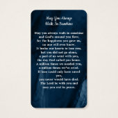 メモリアルフォトブルーマーブル葬儀祈りの言葉カード (裏面)