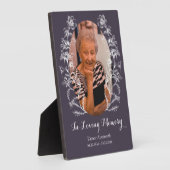 メモリアルフォトプラークヴィンテージイラストレーション花 フォトプラーク (側面)