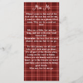 メモリアルフォトプレイド葬儀祈りの言葉しおりカード (裏面)