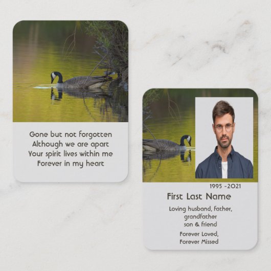 メモリアルフォトレイクカナダグースバード 名刺 (正面/裏面)