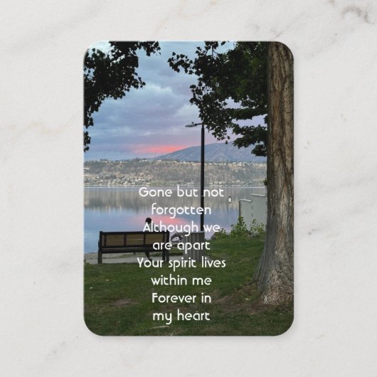 メモリアルフォトレイクパークベンチキープサケ 名刺 (正面)