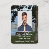 メモリアルフォトレイクパークベンチキープサケ 名刺 (裏面)