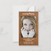 メモリアルフォトレザー葬儀サンキューノートカード ノートカード (正面)