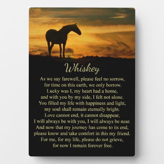 メモリアルフォーホーススピリチュアル名前をカスタムする フォトプラーク (正面)