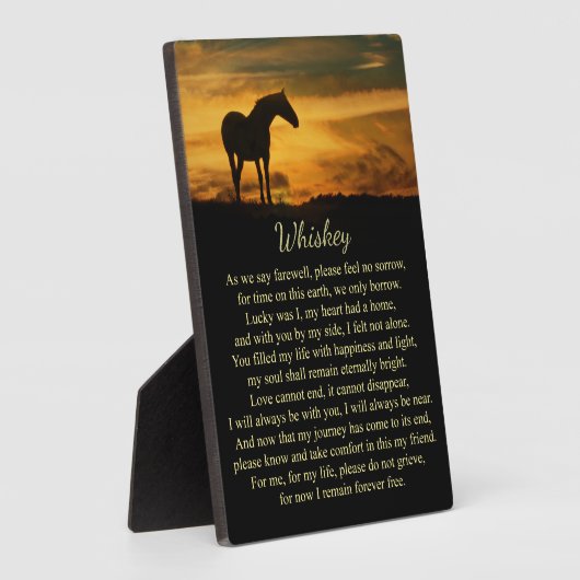 メモリアルフォーホーススピリチュアル名前をカスタムする フォトプラーク (側面)