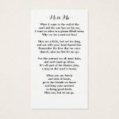 メモリアルフローラひまわり葬儀祈りの言葉カード (裏面)