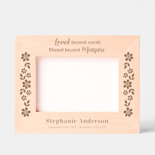 メモリアルフローラカスタム記憶写真 レーザー彫刻フレーム (正面)