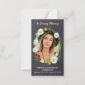 メモリアルフローラデイジー写真悔やみや弔慰ありがとう ノートカード (正面)