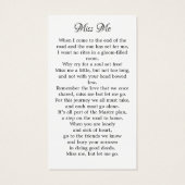 メモリアルフローラデイジー写真葬儀祈りの言葉カード (裏面)