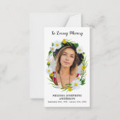 メモリアルフローラデイジー写真葬式 ノートカード (正面)