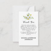 メモリアルフローラデイジー写真葬式 ノートカード (裏面)