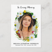 メモリアルフローラデイジー葬儀祈りの言葉カード写真 (正面)