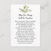 メモリアルフローラデイジー葬儀祈りの言葉カード写真 (裏面)