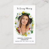 メモリアルフローラデイジー葬儀祈りの言葉カード写真 コーリングカード (正面)