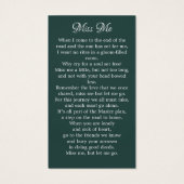 メモリアルフローラレッドローゼ葬式祈りの言葉カード (裏面)