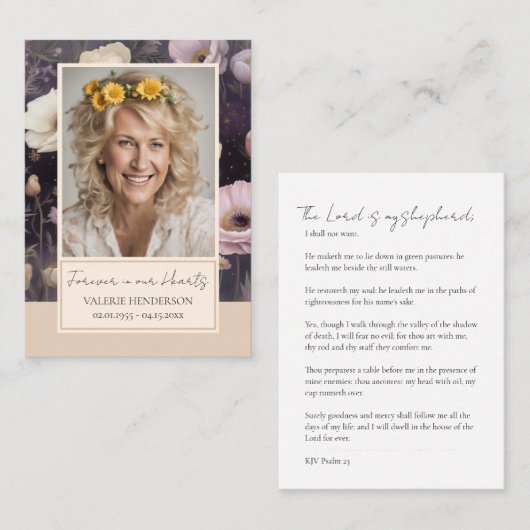 メモリアルフローラ写真葬儀記念ビジネスCa 名刺 (正面/裏面)