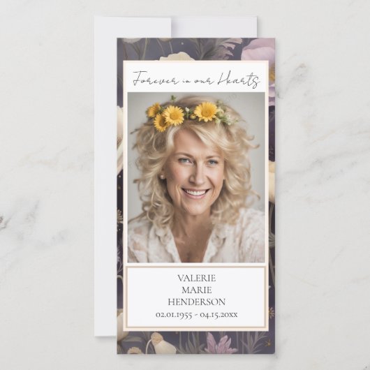 メモリアルフローラ写真葬儀記念 サンキューカード (正面)