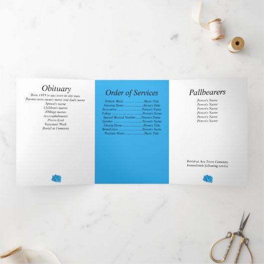 メモリアルフローラ3つ折り文字折りアナウンス 三つ折り案内状 (内部)