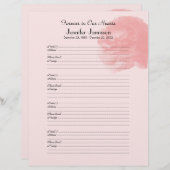 メモリアルブックフィラーコーラルピンクローズサインインページ (正面/裏面)