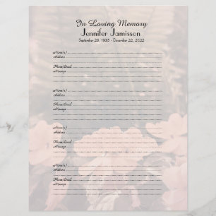 メモリアルブックフィラーサインインページフラワーシダ