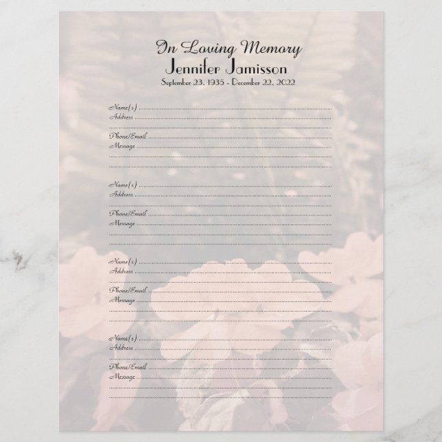 メモリアルブックフィラーサインインページフラワーシダ (正面)