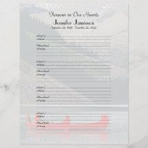 メモリアルブックフィラーサインインページマウンテンカヌー