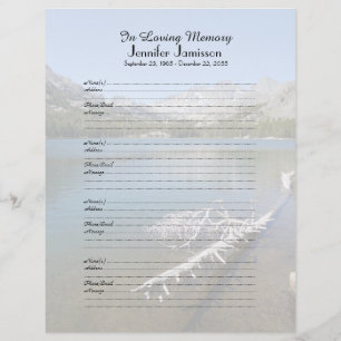 メモリアルブックフィラーサインインページレイクシーン