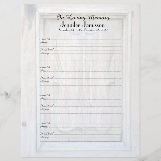 メモリアルブックフィラーサインインページ旧木造ドア (正面)