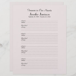 メモリアルブックフィラーサインインページ4ページあたりの名前