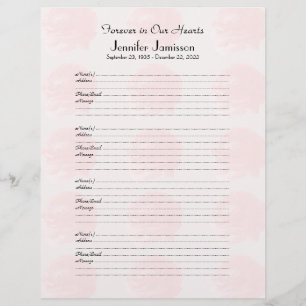 メモリアルブックフィラーサインインページ4名前ページバラ