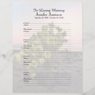 メモリアルブックフィラーサインインページJoshua Tree