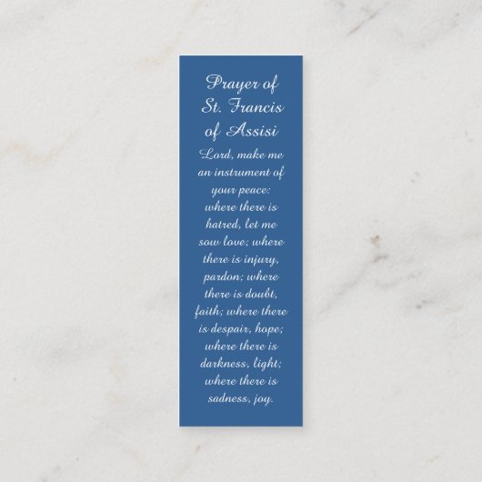 メモリアルブックマーク祈りの言葉カード コーリングカード (裏面)