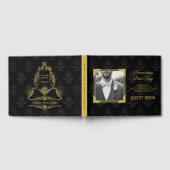 メモリアルブラックダマスクの金ゴールド枠の追加 ゲストブック (全面)