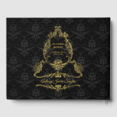 メモリアルブラックダマスクの金ゴールド枠の追加 ゲストブック (裏面)